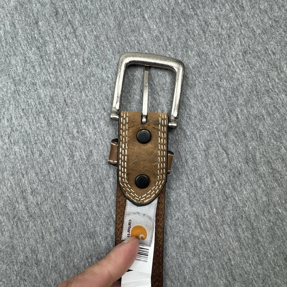 CARHARTT Belt Brown Full Grain Leather 2754-20‎ Men's Roller Belt Sz 44